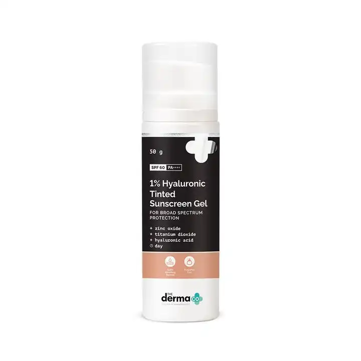The Derma CO 1% Hyaluronic Tinted Sunscreen Gel for Broad Spectrum Protection 50g